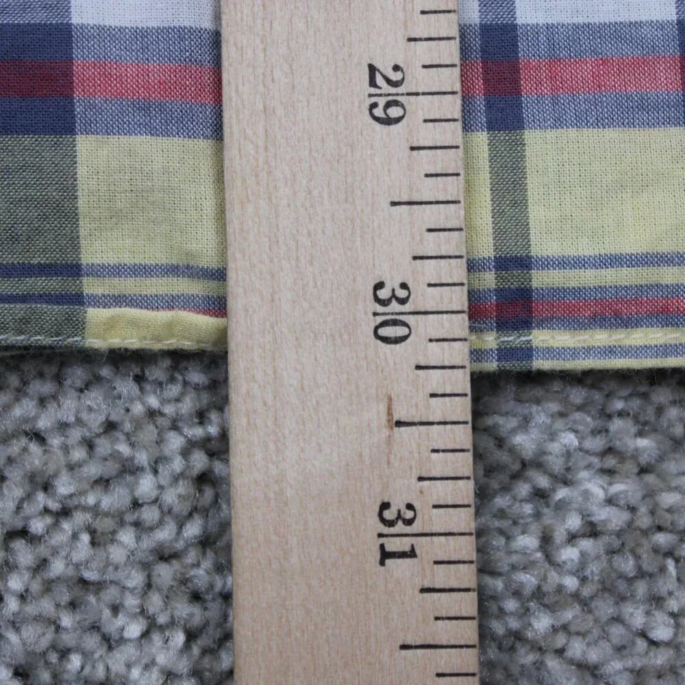 J Crew Summer Plaid Shirt Mens Medium Red/Blue/Yellow Slim Fit Cotton L/S Button